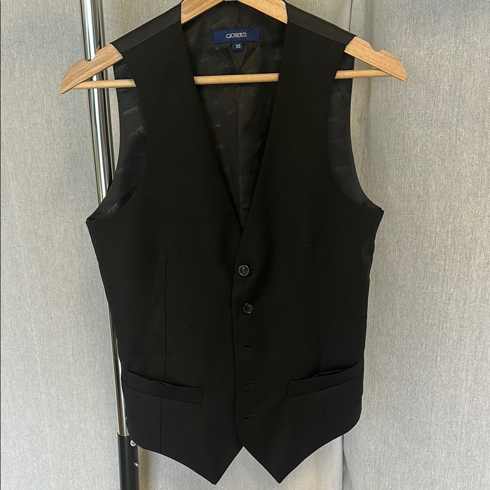Black Tailored Vest with Adjustable Strap